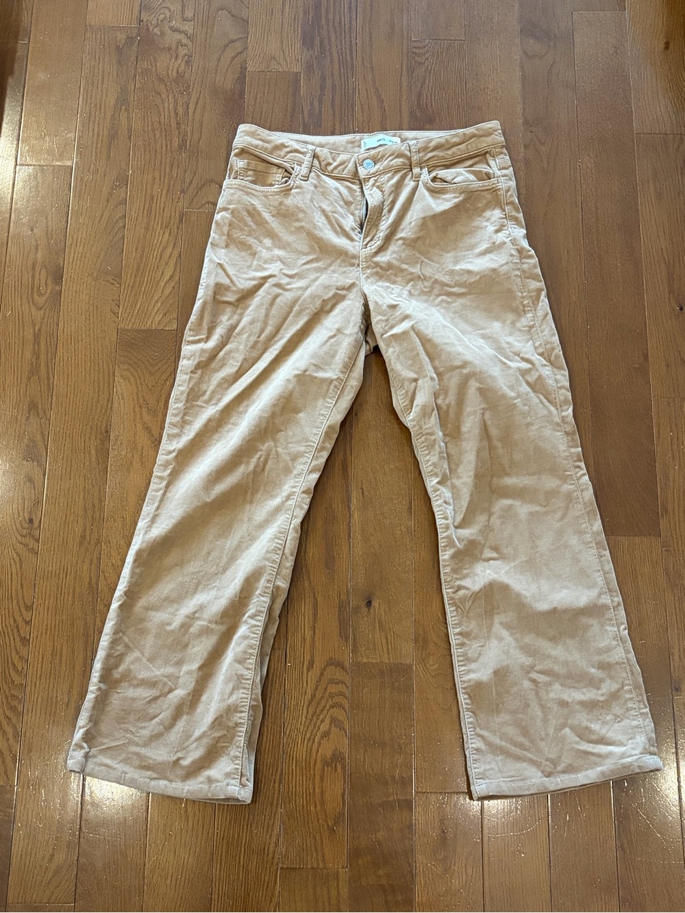 Mango Wide-Leg Corduroy Jeans in Beige